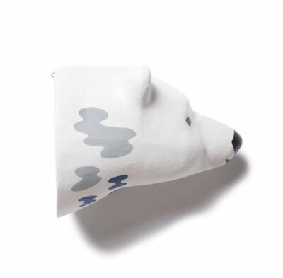 Garden Décor Creative Human Made Polar Bear Head Wall Ornament