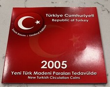 TURKEY Coin Set 1 5 10 25, 50 Kurush 1 Lira 2005 UNC