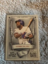 1023-1 2021 Topps Allen & Ginter Historical Hits Joe Carter Toronto Blue Jays