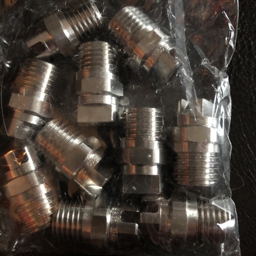(10) Spraying Systems VeeJet Nozzle 65 Degrees 1/4” MT H1/4VV-316SS6501