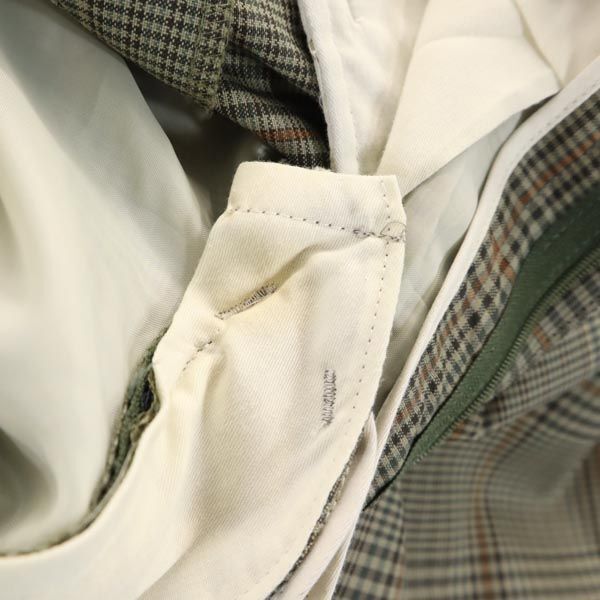 Burberrys 90s Old Wool Check Pattern Slacks pants 76 Khaki