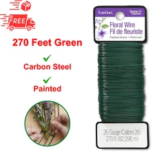 26 Gauge Green Floral Wire 270 Feet – Easily Cut, Carbon Steel, Multi-Purpose