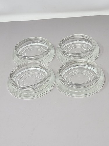 Glass Floor Protectors Vintage Set of 4 Clear Glass Furniture Casters