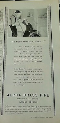 1928 Chase Alpha brass pipe vintage bathroom vintage ad