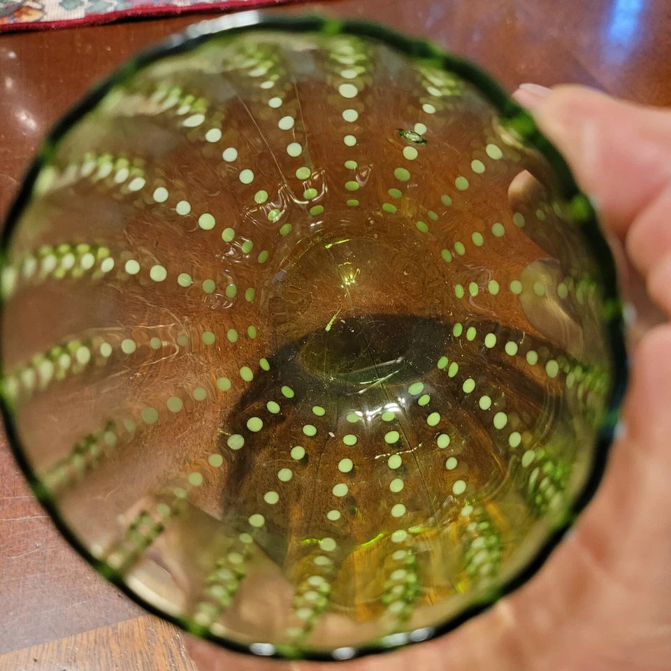 Vaso de perla Zafferano verde con puntos blancos Foto 3 de 4