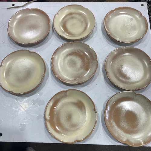 8 Frankoma 5G  Gold brown Salad Plate 7"