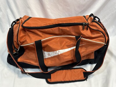 Nike Duffle Bag Swoosh Logo Pocket Straps Gym Training