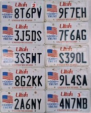 BULK LOT of 10 Utah License Plates, United We Stand. NICE QUALITY