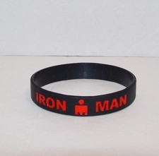 Ironman Triathlon Wristband Iron Man 140.6 Race Black Red Road ID Swim Bike Run