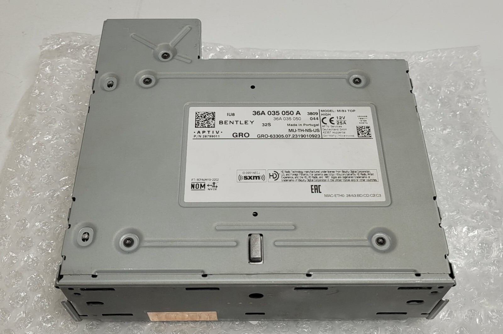 17-22 Bentley Bentayga Central Computer Main Navigation Unit Q 36A 035 050 A