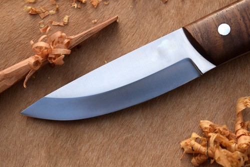 8 INCH 1095 H.C STEEL SCANDI GRIND CAMPING BUSHCRAFT HUNTING KNIFE WOOD HANDLE - Picture 2 of 6