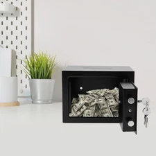Black Free Standing Small Safe Box Safe Storage Box Cash Cabinet with Drop Slot