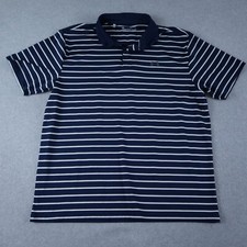 Under Armour Polo Shirt Mens XL HeatGear Loose Golf Blue Striped Short Sleeve