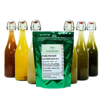 MYPRONATURAL Protein.Detox! 6superfoods in 1. Hemp,Chlorella,Barley Grass,Cacao,Turmeric,Kale