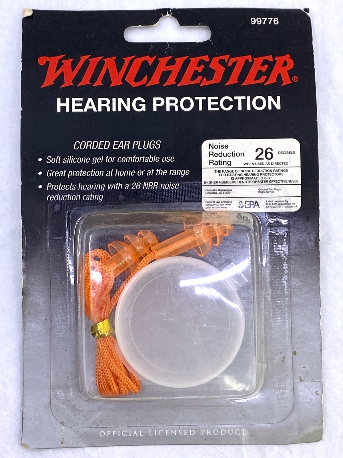 Winchester Hearing Protection Corded Ear Plugs 26 Decibel NRR for