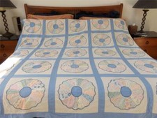 Patchwork Quilt Coverlet Bedspread Full Double Cotton 84" x 83"