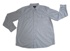 GIBSON TRADING CO Men's Western Blue Shirt White Pearl Snap XL