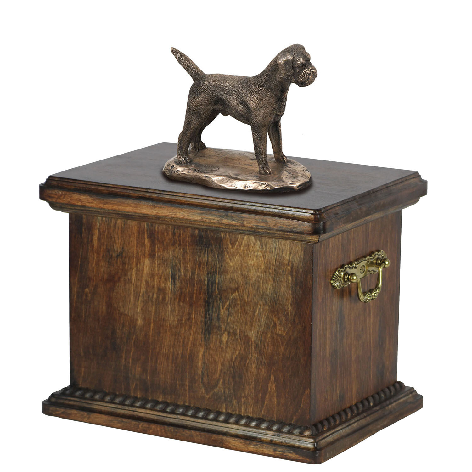 Border Terrier urna con statuetta di legno Art-Dog