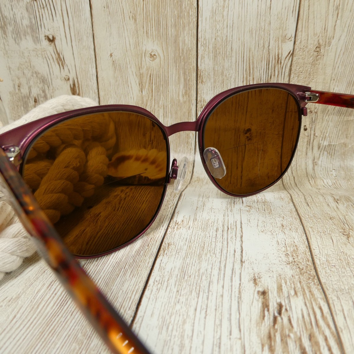 ANNE KLEIN AK7068-603-55 Sunglasses Size 55mm 135mm 16mm red Women NEW Anne Klein Merlot Metal Tortoise Sunglasses FRAME w/Bifocal  main image 3
