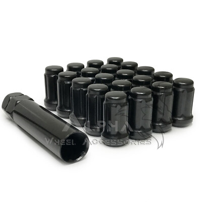 20 Black Spline Lug Nuts 12x1.25 For Subaru BRZ Impreza WRX STI