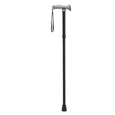 Adjustable Lightweight Folding Cane with Gel Hand Grip in Black