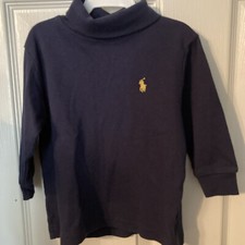 polo ralph lauren LS Turtleneck Navy LS Shirt Gold Polo Logo Sz 12m