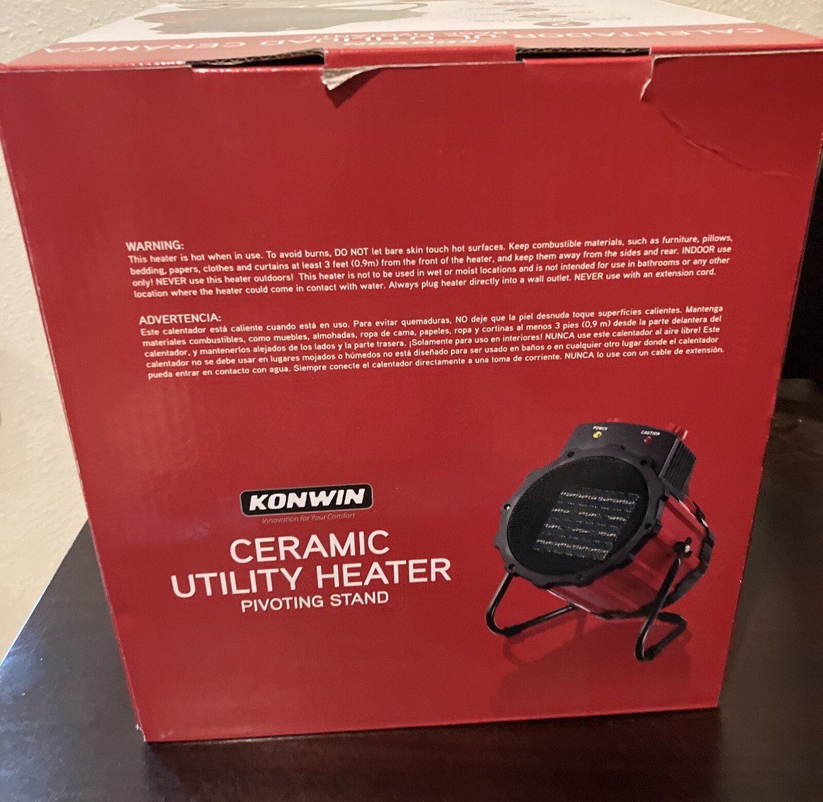 Konwin FH16P-DM Steel Red 1500W Electric Ceramic Utility Heater Pivoting  Stand | eBay
