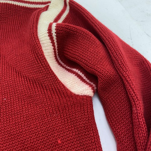 Vintage Demetre Pure Virgin Wool Ski Sweater Men's Large Red White Striped Used - Picture 12 of 12