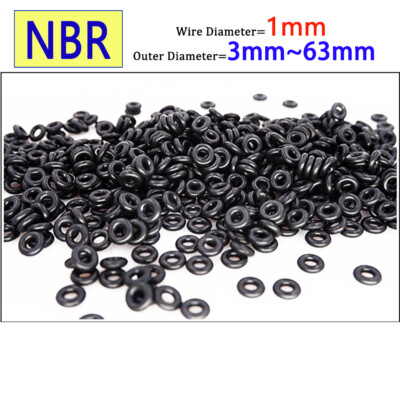 O-Ring NBR Rubber 1mm Oil Resistant Seals Wear and Corrosion Resistant Gaskets