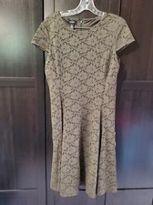 Alfani Dress Womens Size 6 Green Lace A Line Cap Sleeve