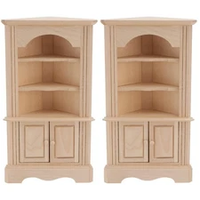 Toyvian Miniature Cupboard Dollhouse 2 Pack, Mini Cabinet, Display Shelf, Hom...