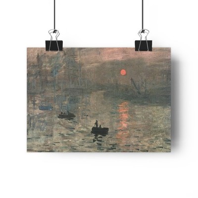 Claude Monet's Sunrise Over Harbor 1873 Fine Art Print Coastal Boats Sun Rising