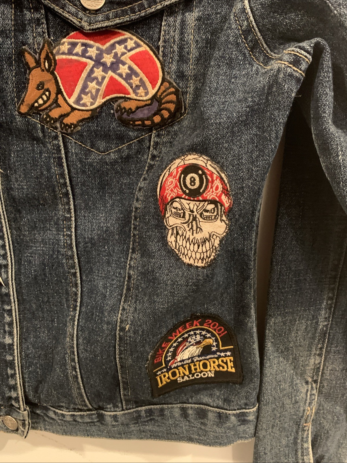 Customized Denim Jacket Biker Patch Pins Harley D… - image 8