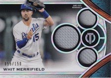 2021 Topps Tribute Whit Merrifield Tribute Triple Relics /150
