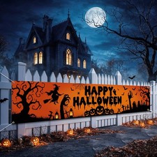 Happy Halloween Banner Outside Decorations Yard Party Halloween4