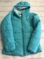 Columbia Jacket Girls Large 14-16 Blue Hooded Puffer Quilted Full Zip Winter