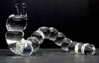 Signed STEUBEN Art Glass 12" CATERLILLAR Mid Century Modern FIGURINE / 8244