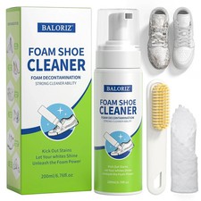 Shoe Cleaner Kit 6.76 Oz with Brush Towel for White Sneakers