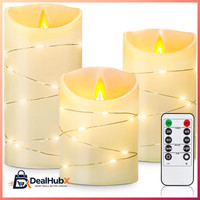 LED Kerzen Mit Timerfunktion Flackernde Flamme Fernbedienung 10-15Cm Deko