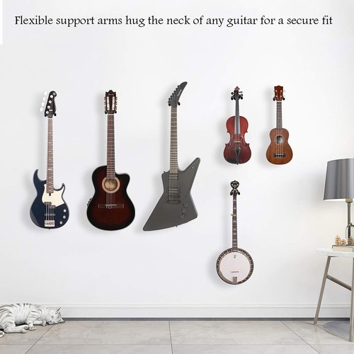 Paquete de 3 ganchos de pared de montaje en pared para guitarra soporte de guitarra de metal negro para Acous... - Imagen 5 de 7