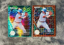 Jordan Viars 021 Prizm Draft Picks Green Pulsar & Red Velocity Prizm Parallel