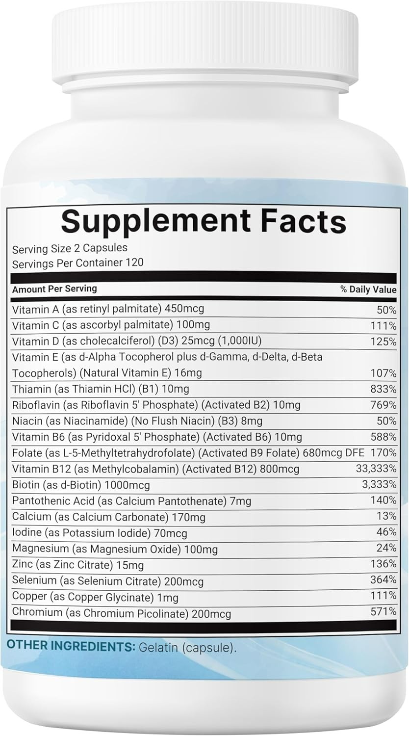 Micro Ingredients Pure Methylated Multivitamin, Immune Health - 240 Capsules