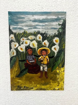 Diego Rivera - Amazing Oil Paper - Signed - Stamped  - A1