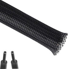25ft-1/2 inch PET Expandable Braided Cable Sleeve Wire Loom, Wire Sleeving fo...