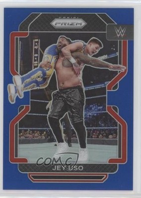 2022 Panini Prizm WWE Blue Prizm 28/199 Jey Uso #123 s3g