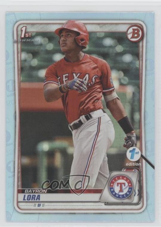 2020 Bowman 1st Edition Sky Blue Foil Bayron Lora #BFE-52 11if
