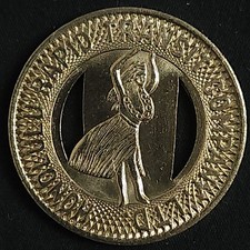 1951 Honolulu Rapid Transit Token - Hawaii Hula Girl - Gem Uncirculated Luster