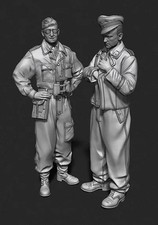 1/35 Wwii German Officers 2pcs Soldiers Unpainted Unassembled model Kit Resin