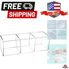 Acrylic Drawer Organizer, Clear 3 Compartment Makeup Organizer and Storage Sm...
