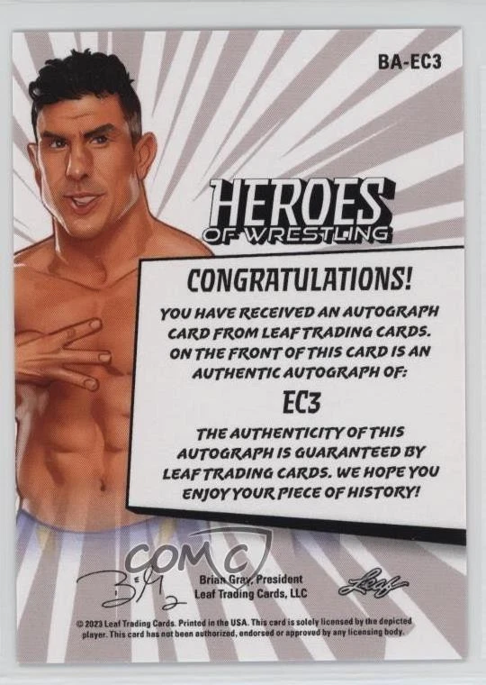 2023 Leaf Heroes of Wrestling Auto Red EC3 #BA-EC3 Auto - Image 2 of 2